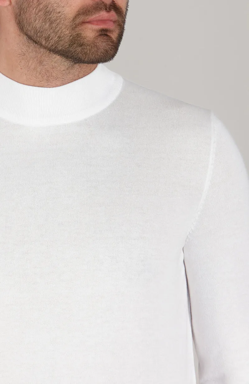 Herrenpullover aus 100 % ultrafeiner Baumwolle mit Stehkragen