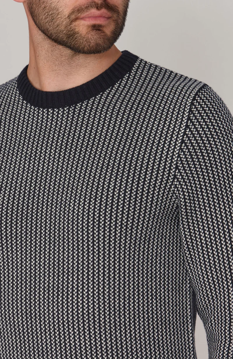 Herren-Pullover aus 100 % Baumwolle mit Fischer-Kragenstich