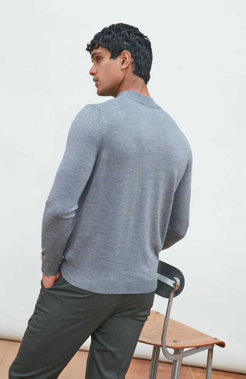 Rollkragenpullover aus extrafeiner Merinowolle für Herren