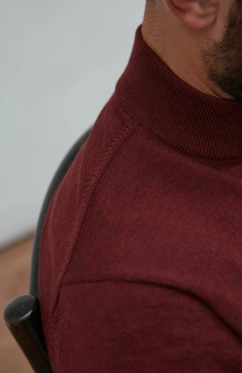 Rollkragenpullover aus extrafeiner Merinowolle für Herren