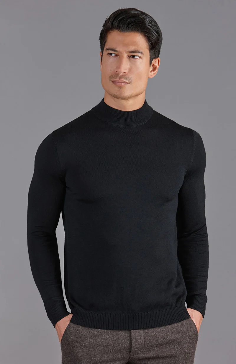 Rollkragenpullover aus extrafeiner Merinowolle für Herren