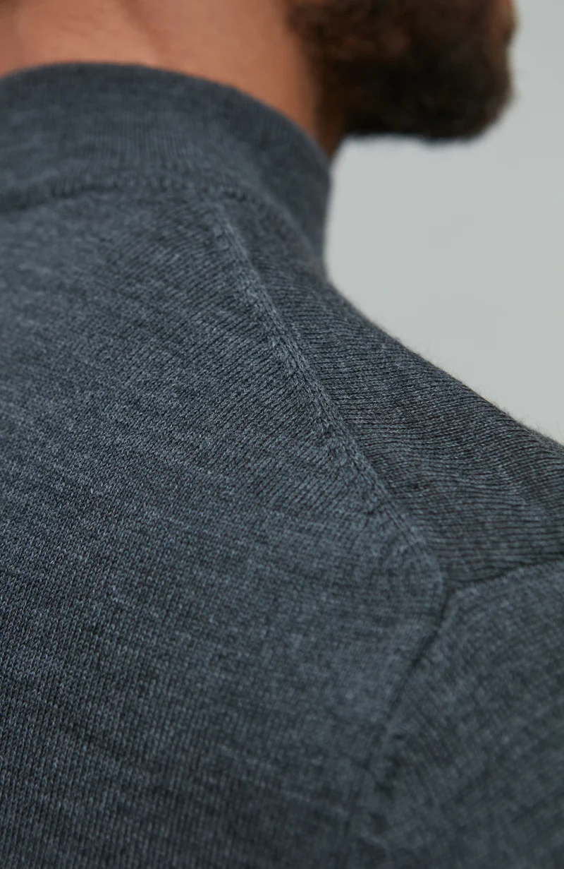 Rollkragenpullover aus extrafeiner Merinowolle für Herren