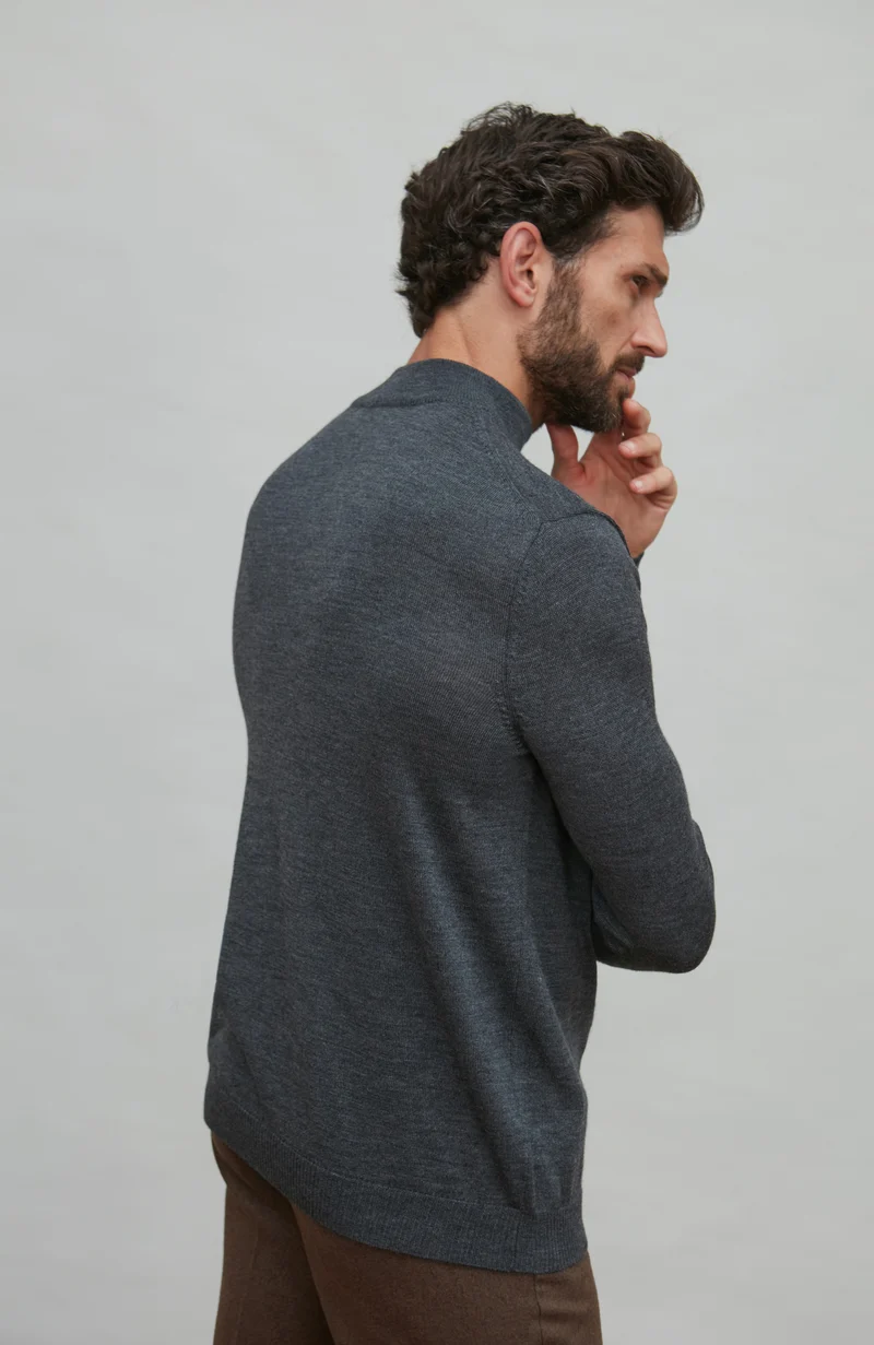 Rollkragenpullover aus extrafeiner Merinowolle für Herren