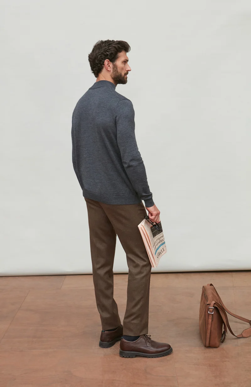 Rollkragenpullover aus extrafeiner Merinowolle für Herren