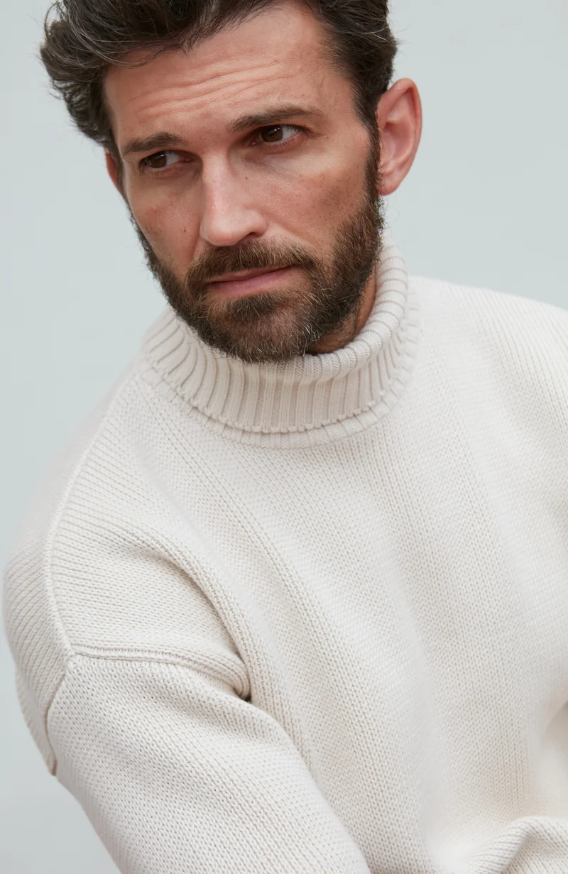 Herren-Rollkragenpullover „Submariner“ aus 100 % Baumwolle