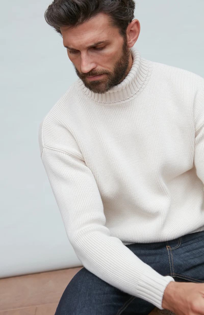 Herren-Rollkragenpullover „Submariner“ aus 100 % Baumwolle