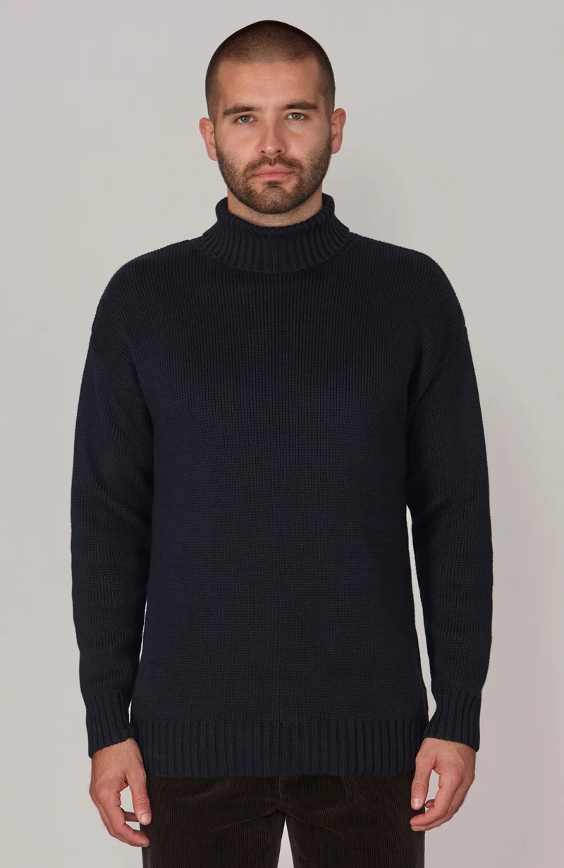 Herren-Rollkragenpullover „Submariner“ aus 100 % Baumwolle