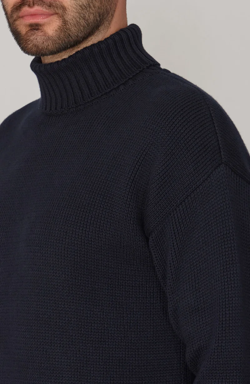 Herren-Rollkragenpullover „Submariner“ aus 100 % Baumwolle