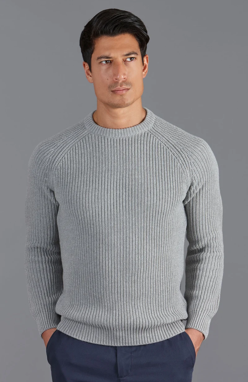 Herren-Pullover aus 100 % Fischer-Rippstrick-Baumwolle