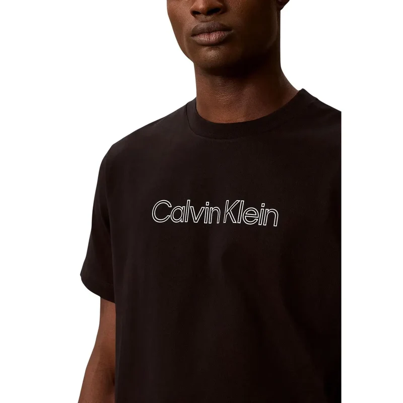 Calvin Klein Schwarzes Herren-T-Shirt aus Baumwolle, klassische Passform