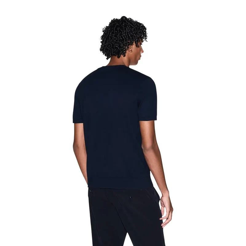 Armani Exchange Herren T-Shirt aus blauer Baumwolle