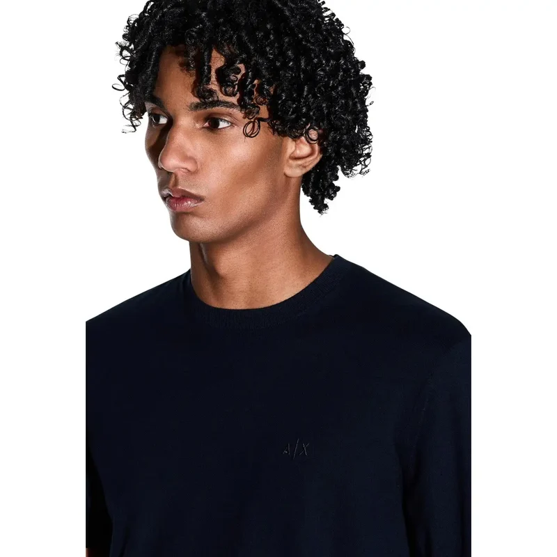 Armani Exchange Herren T-Shirt aus blauer Baumwolle