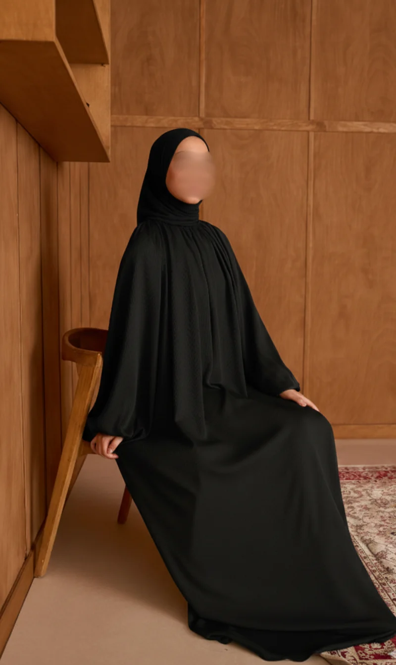Abaya Amara Ballonärmel - Schwarz
