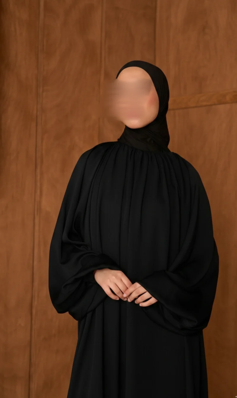 Abaya Amara Ballonärmel - Schwarz