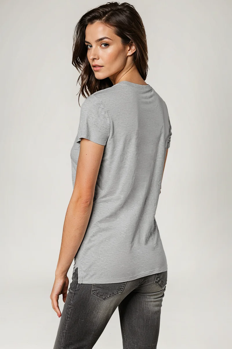 Rib Crew Tee | Heather Gray