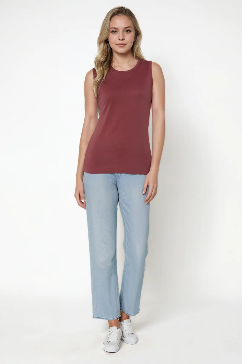 Ribbed Crew-Neck Tank | Nocturne