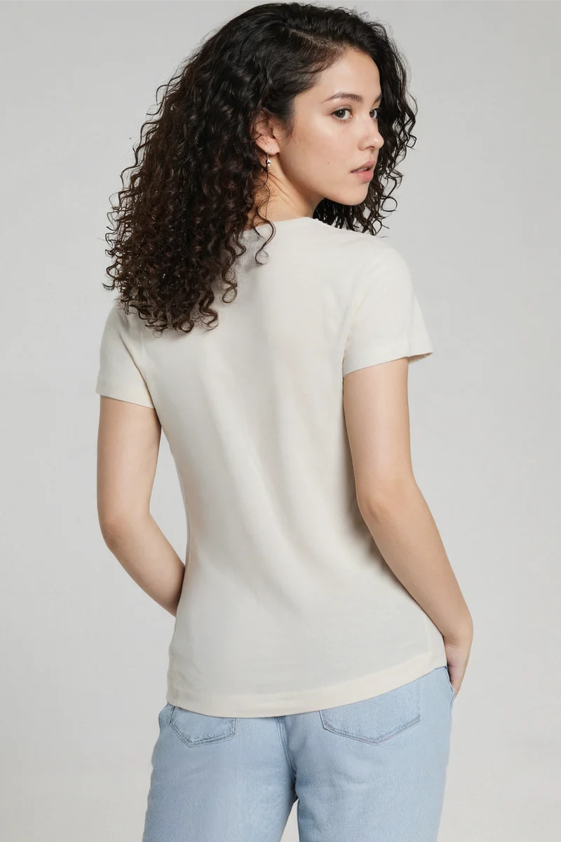 Crew-Neck Short Sleeve Tee | Egret