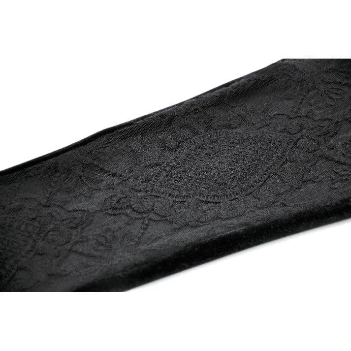 Gothic-Leggings für Damen mit bestickter, transparenter Spitze und Patchwork-Details