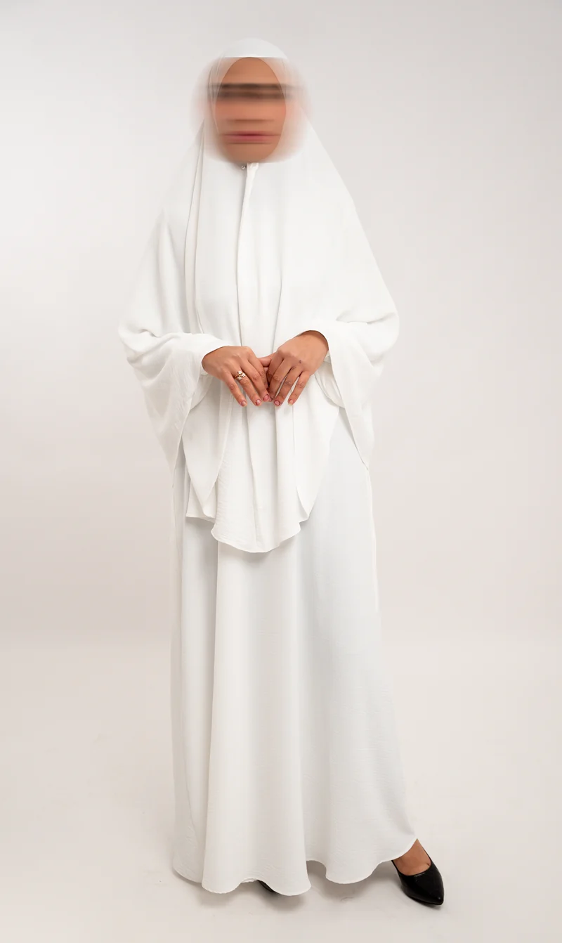 A-Linien-Puff-Jazz-Abaya R - Weiß