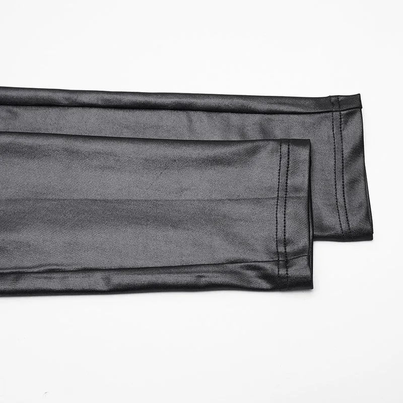 Damen-Leggings mit geflochtener Punk-Riemenschnalle