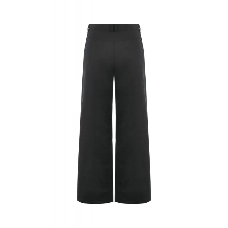 Punk-Damenhose mit Ösen, großer Tasche und Reißverschluss
