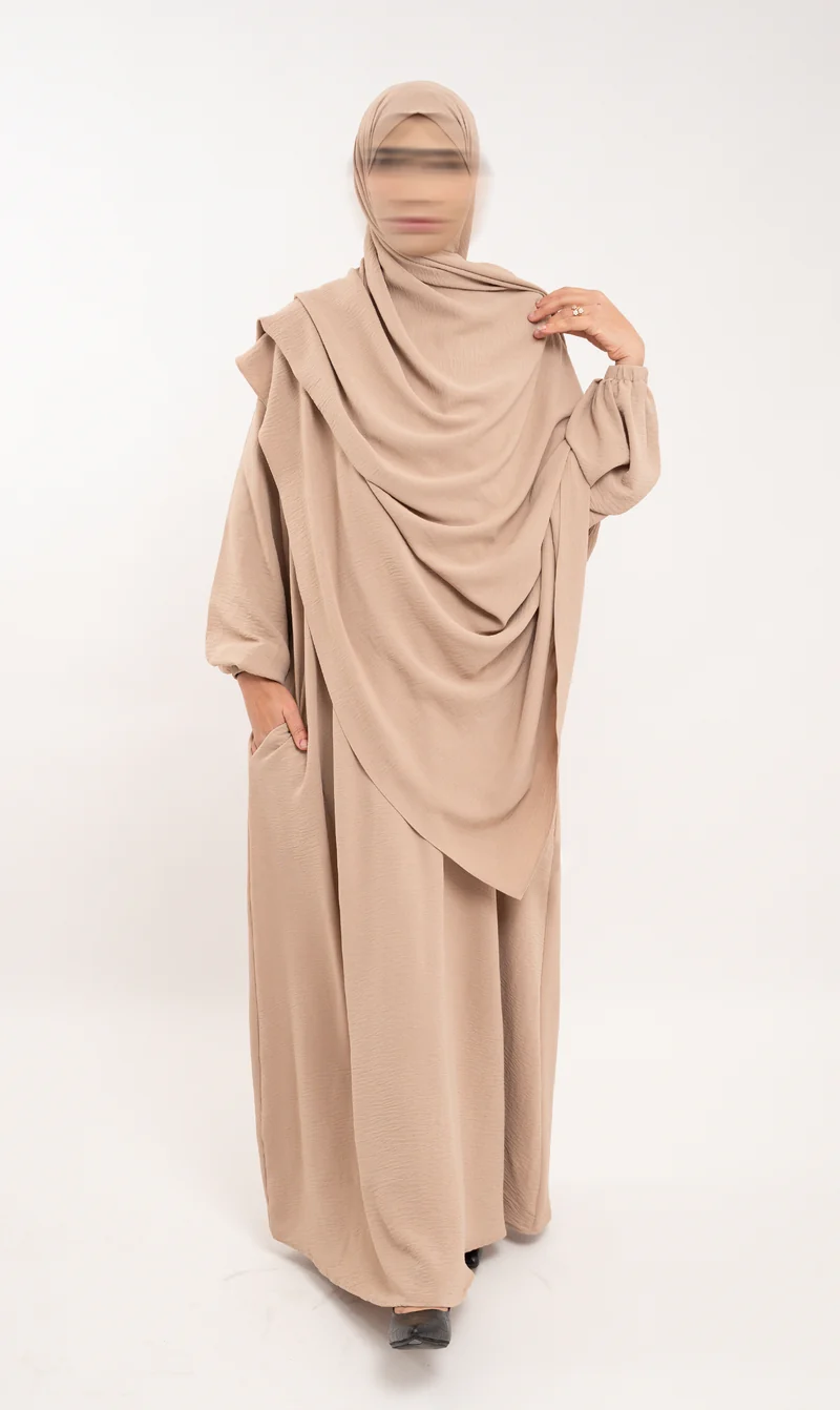 A-Linien-Puff-Jazz-Abaya R - Taupe
