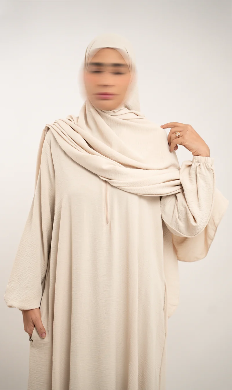 A-Linien-Puff-Jazz-Abaya R - Creme