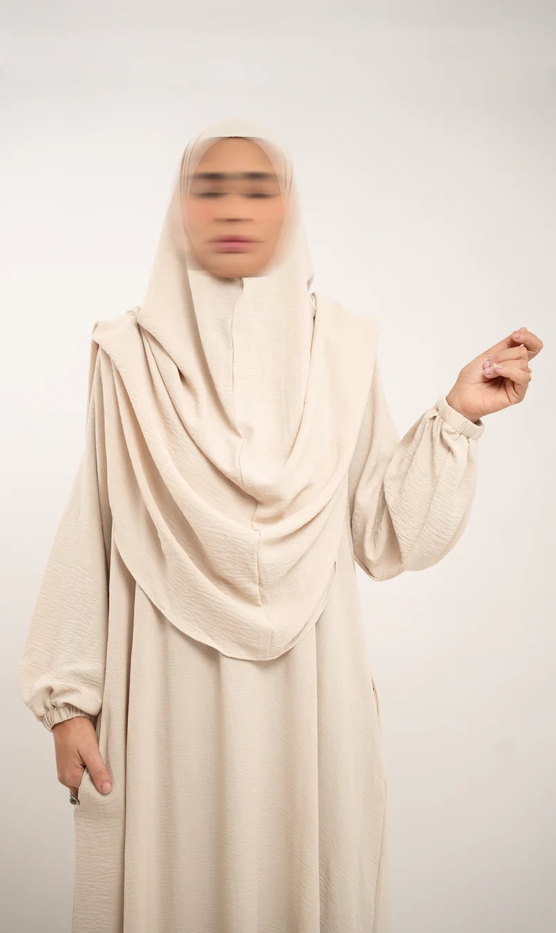 A-Linien-Puff-Jazz-Abaya R - Creme