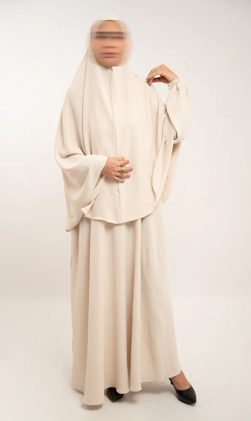 A-Linien-Puff-Jazz-Abaya R - Creme