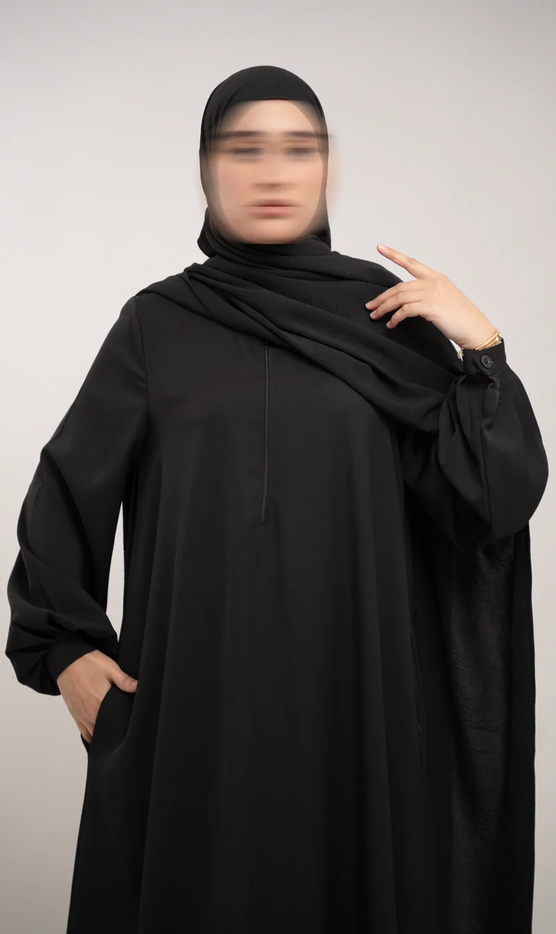 A-Linien-Abaya TAYMA R - Schwarz