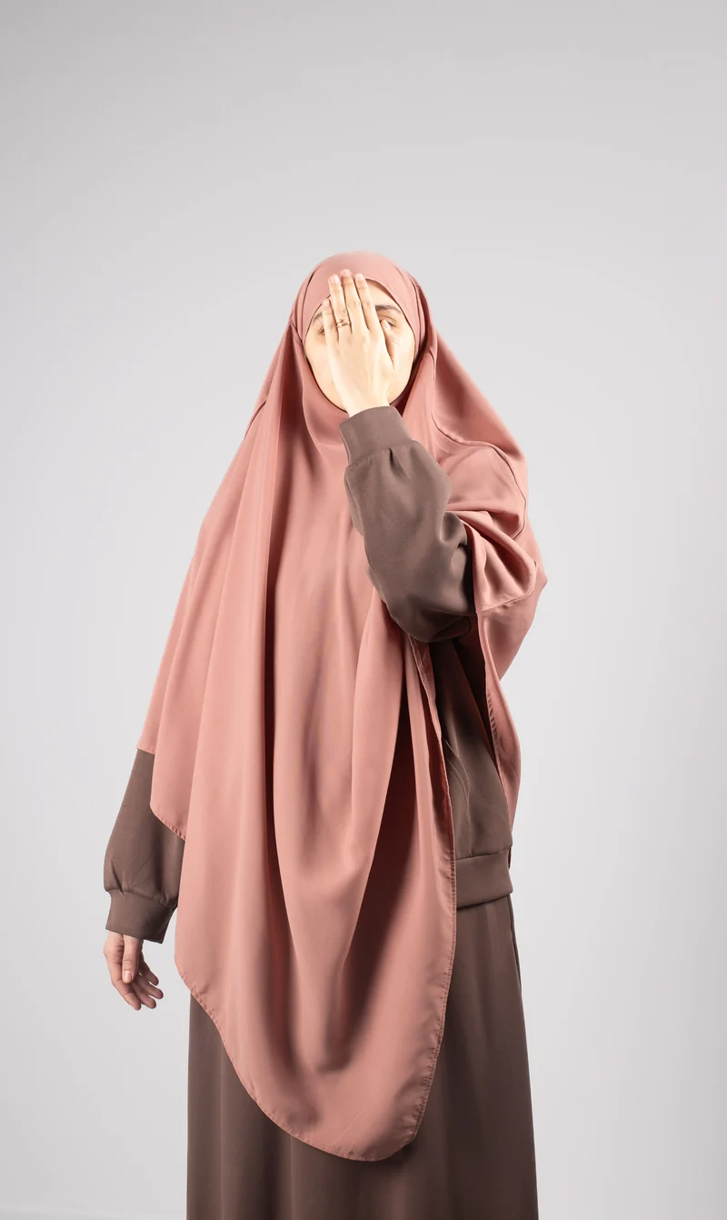 XL Triangle Khimar - Vieux Rose