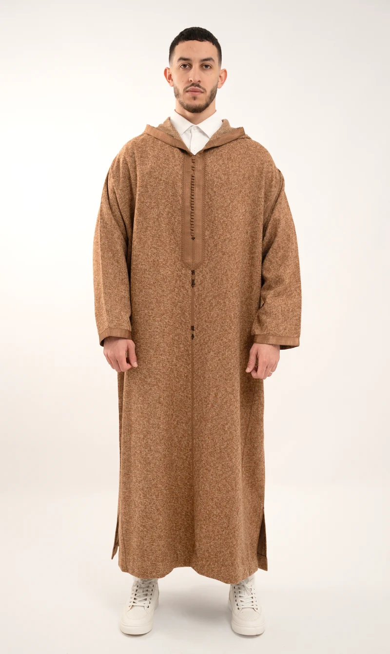 Djellaba Soft Kashmir – Herbstbraun