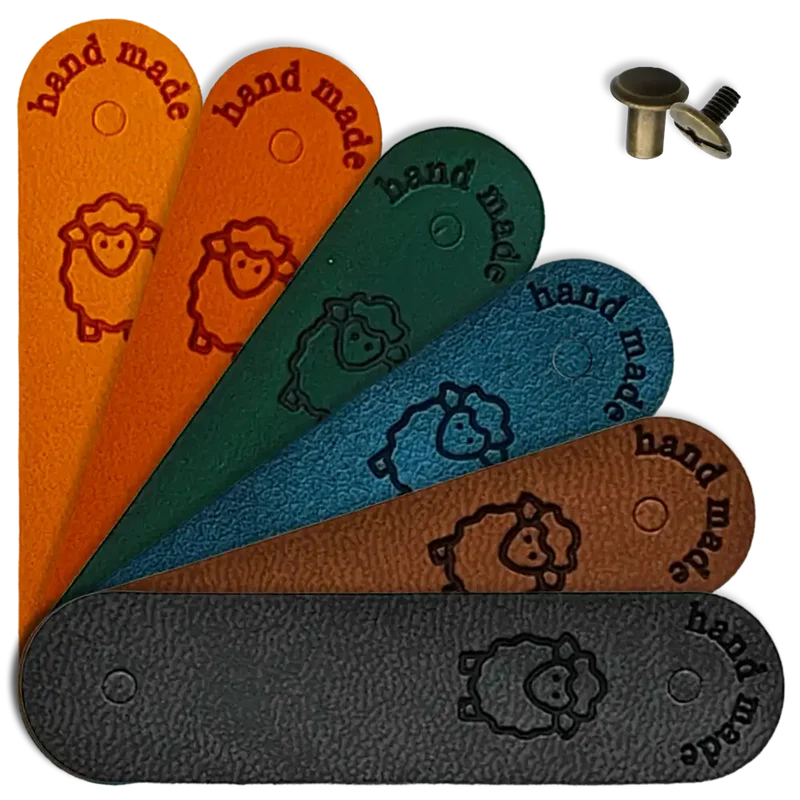 Frida's Handmade-Label Schaf (6 Stück) mit Schraubnieten