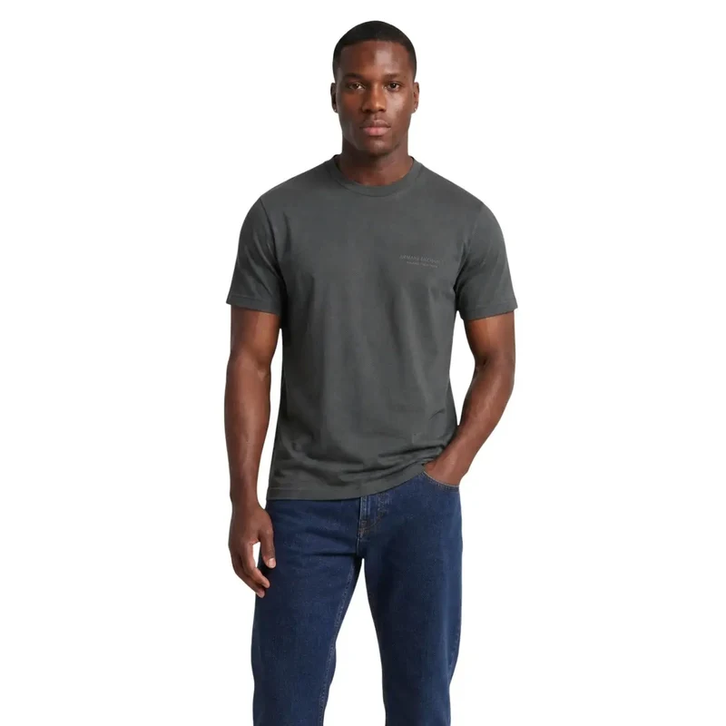Armani Exchange Graues Baumwoll-T-Shirt für Herren