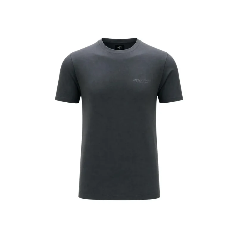 Armani Exchange Graues Baumwoll-T-Shirt für Herren