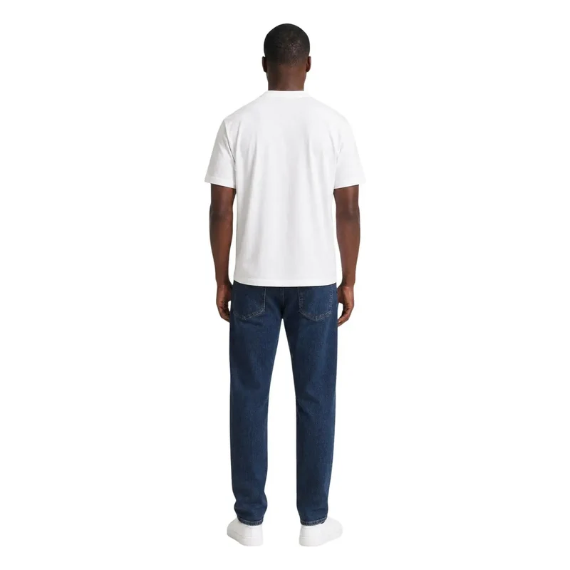 EA7 Herren Weißes Baumwoll-T-Shirt Klassische Passform