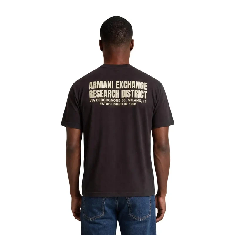 Armani Exchange Herren-T-Shirt aus brauner Baumwolle