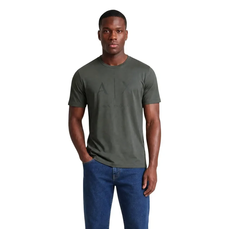 Armani Exchange Grünes Baumwoll-T-Shirt für Herren
