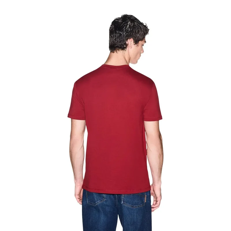 Armani Exchange Rotes Baumwoll-T-Shirt für Herren