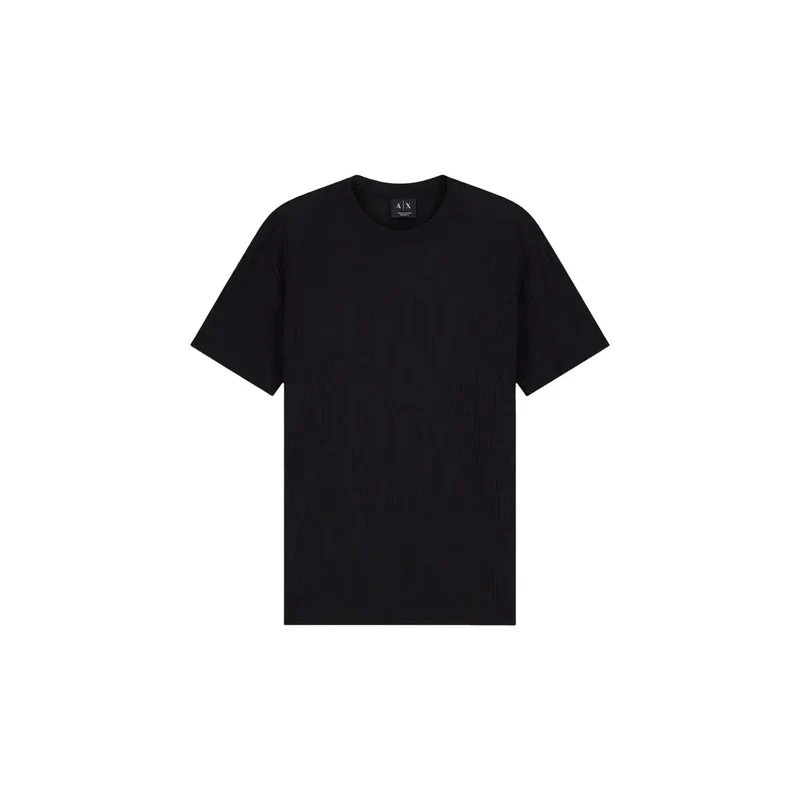 Armani Exchange Schwarzes Baumwoll-T-Shirt für Herren