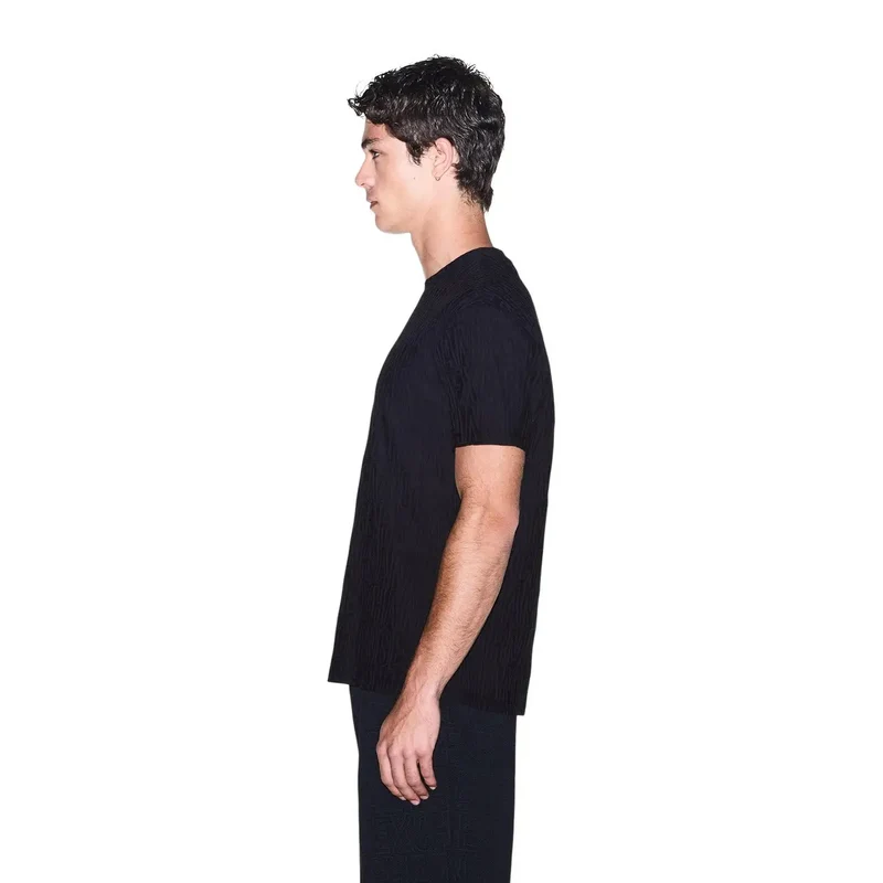 Armani Exchange Schwarzes Baumwoll-T-Shirt für Herren