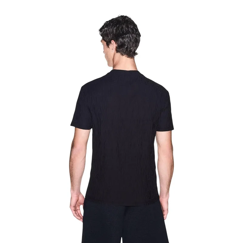 Armani Exchange Schwarzes Baumwoll-T-Shirt für Herren