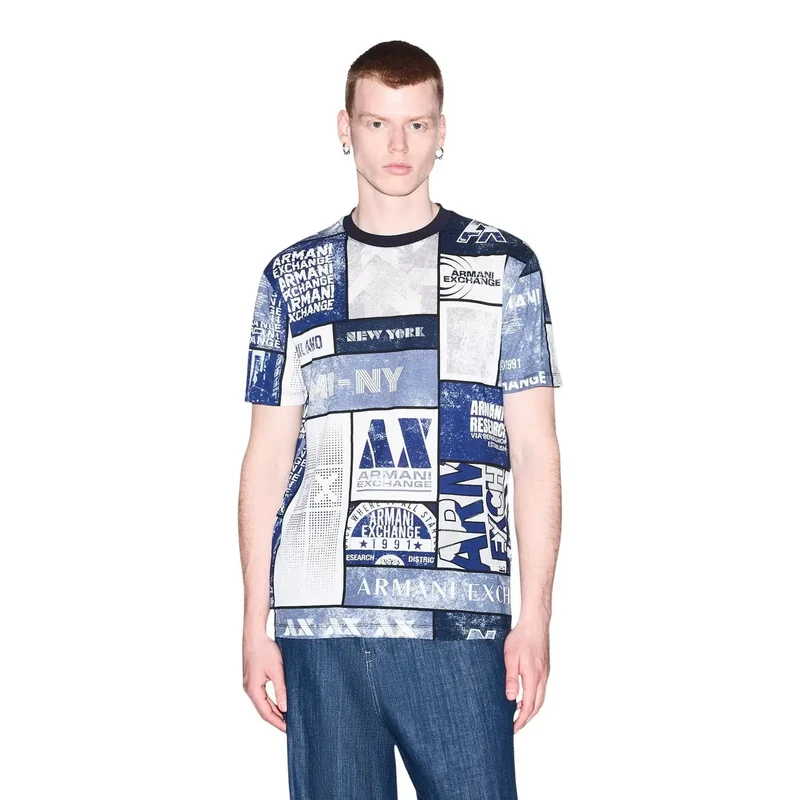 Armani Exchange Weißes Baumwoll-T-Shirt für Herren