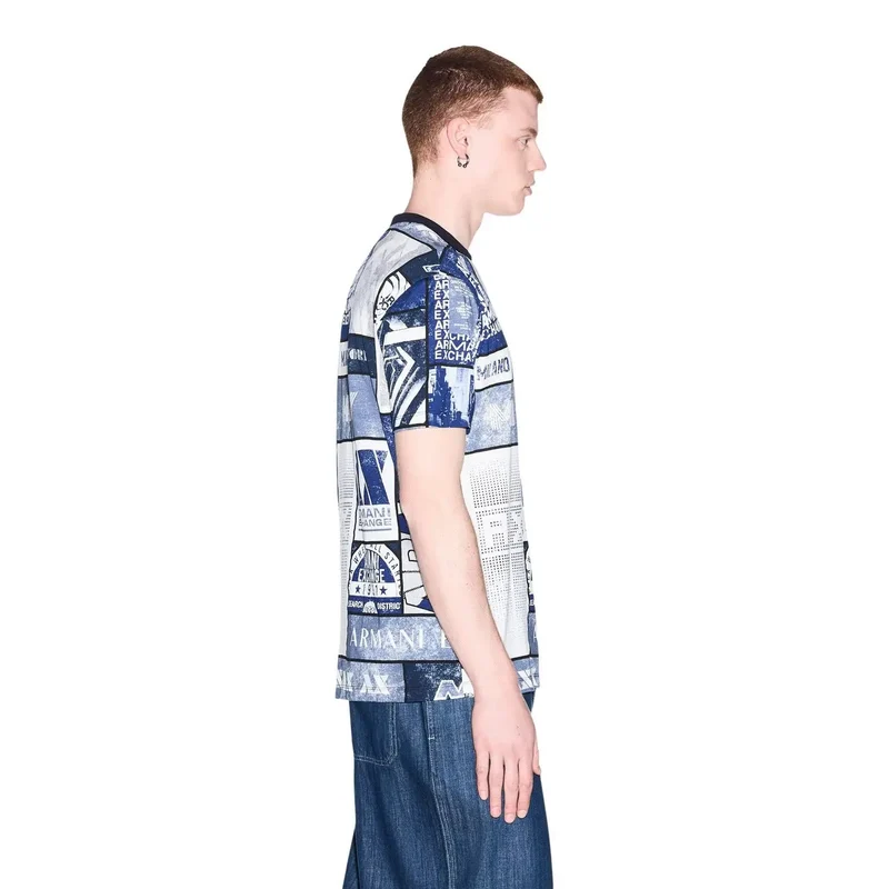 Armani Exchange Weißes Baumwoll-T-Shirt für Herren