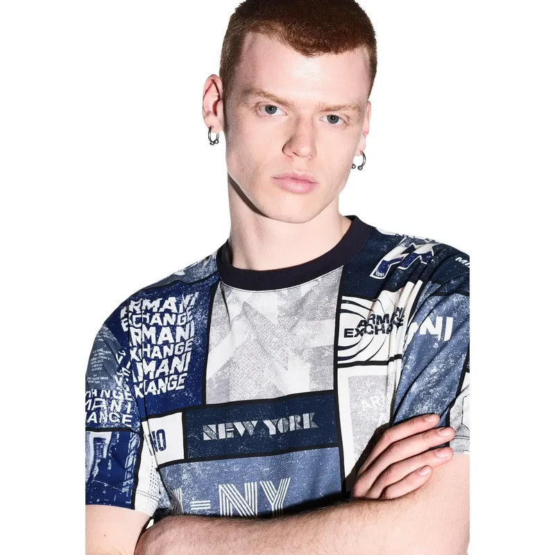 Armani Exchange Weißes Baumwoll-T-Shirt für Herren
