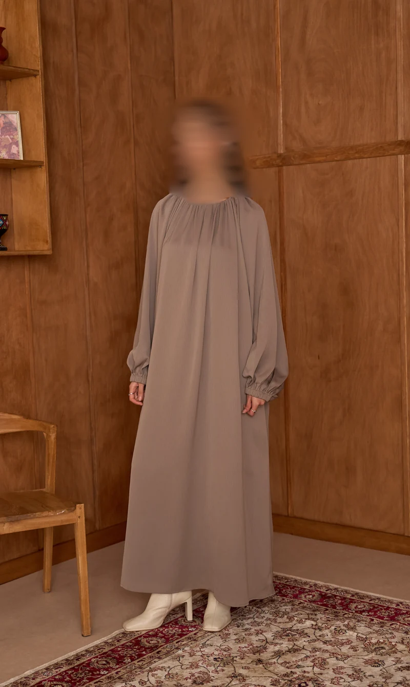 Abaya Amara Ballonärmel - Taupe