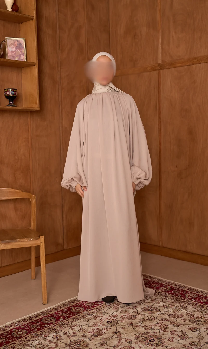 Abaya Amara Ballonärmel - Creme