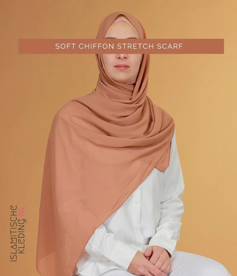 Weicher Chiffon Stretch Schal PeachNude