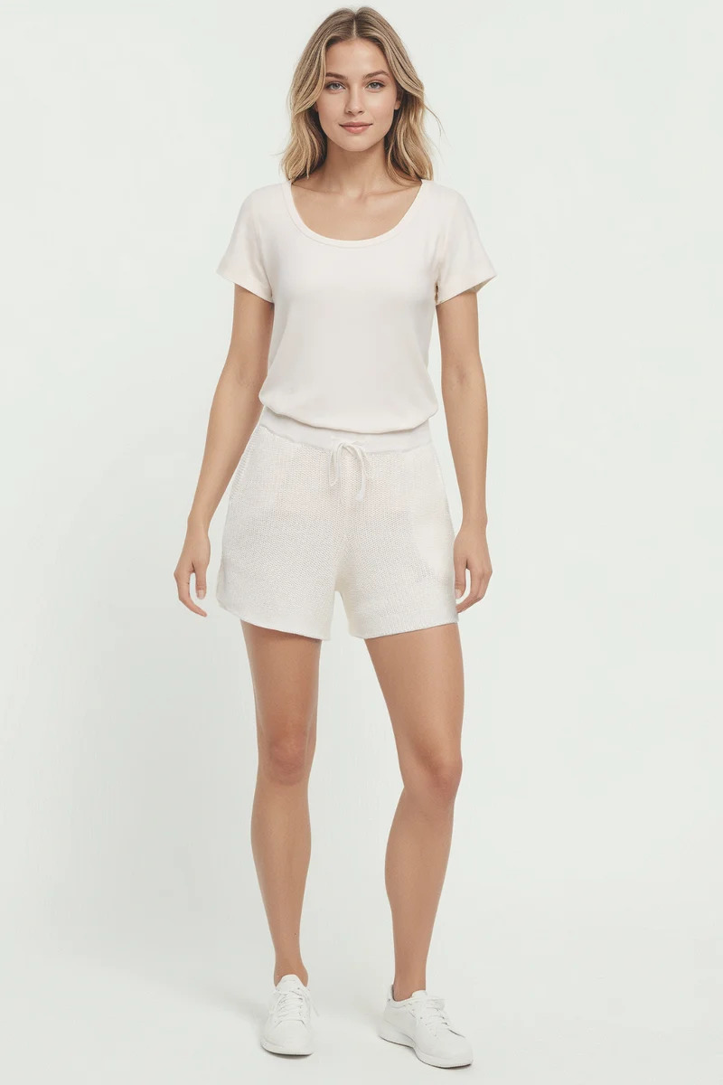 Michaela Rib Short | Sugar Swizzle