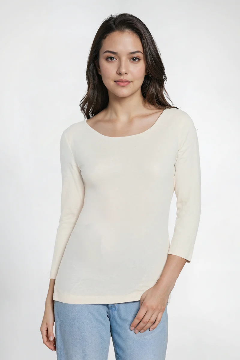 3/4 Sleeve British Tee | Egret